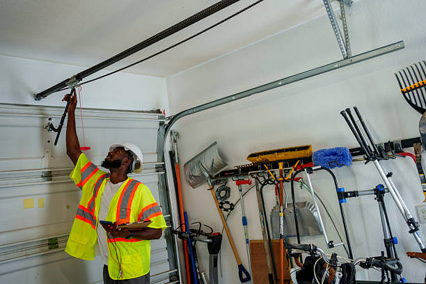 Professional Garage Door Panel Replacement technician working in Laguna Heights, TX
